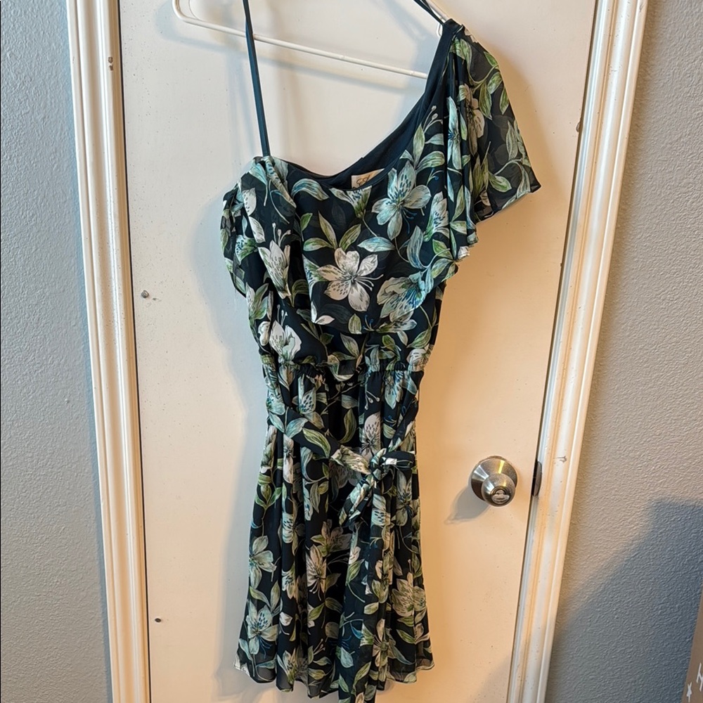 Floral One-Shoulder Dress